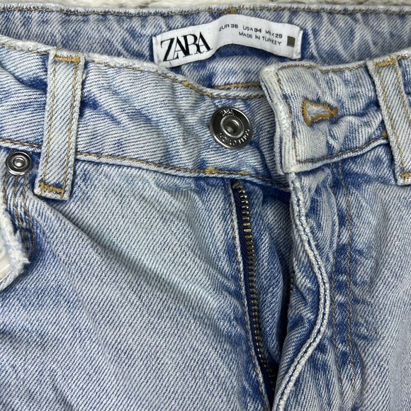 Zara • High Rise Distressed Straight Leg Jeans (Size 26) - Picture 3 of 11